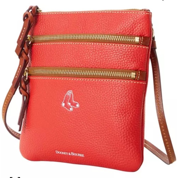 Dooney & Bourke Boston Red Sox Pebble Triple-Zip Core Crossbody Purse, NWT - Picture 3 of 6